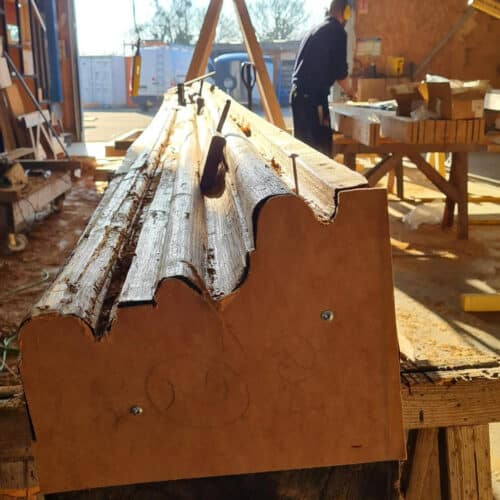 Rénovation pan de bois – Morlaix (Finistère) – La préparation en atelier
